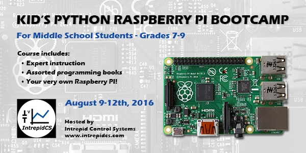 Kid's Python Raspberry PI Bootcamp Graphic